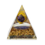 Med Organite Pryamids 7x6cm - Wrapped Amythist - Copper Chips