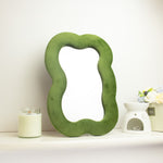 Soft Squiggly Mirror - Large Cloud - Moss Green (33.4x23.5x2.3cm)
