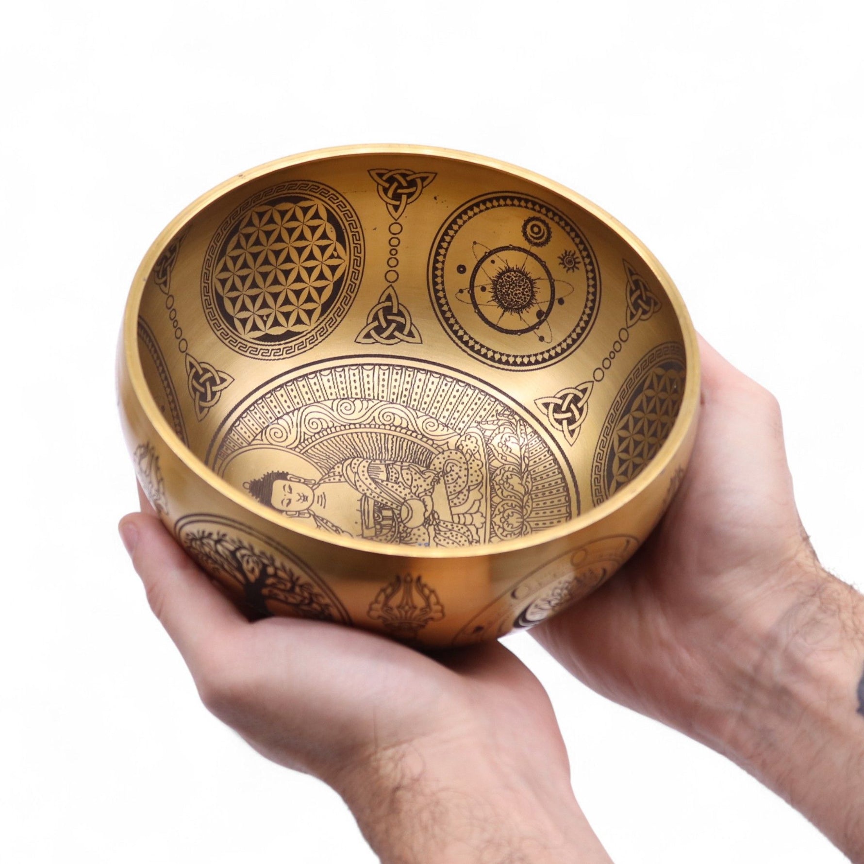 Pure Brass Etched Buddha - Set of 4 - Approx 3.85kg