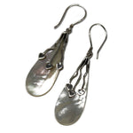 Shell & Silver Earrings - Three Hearts - MOP
