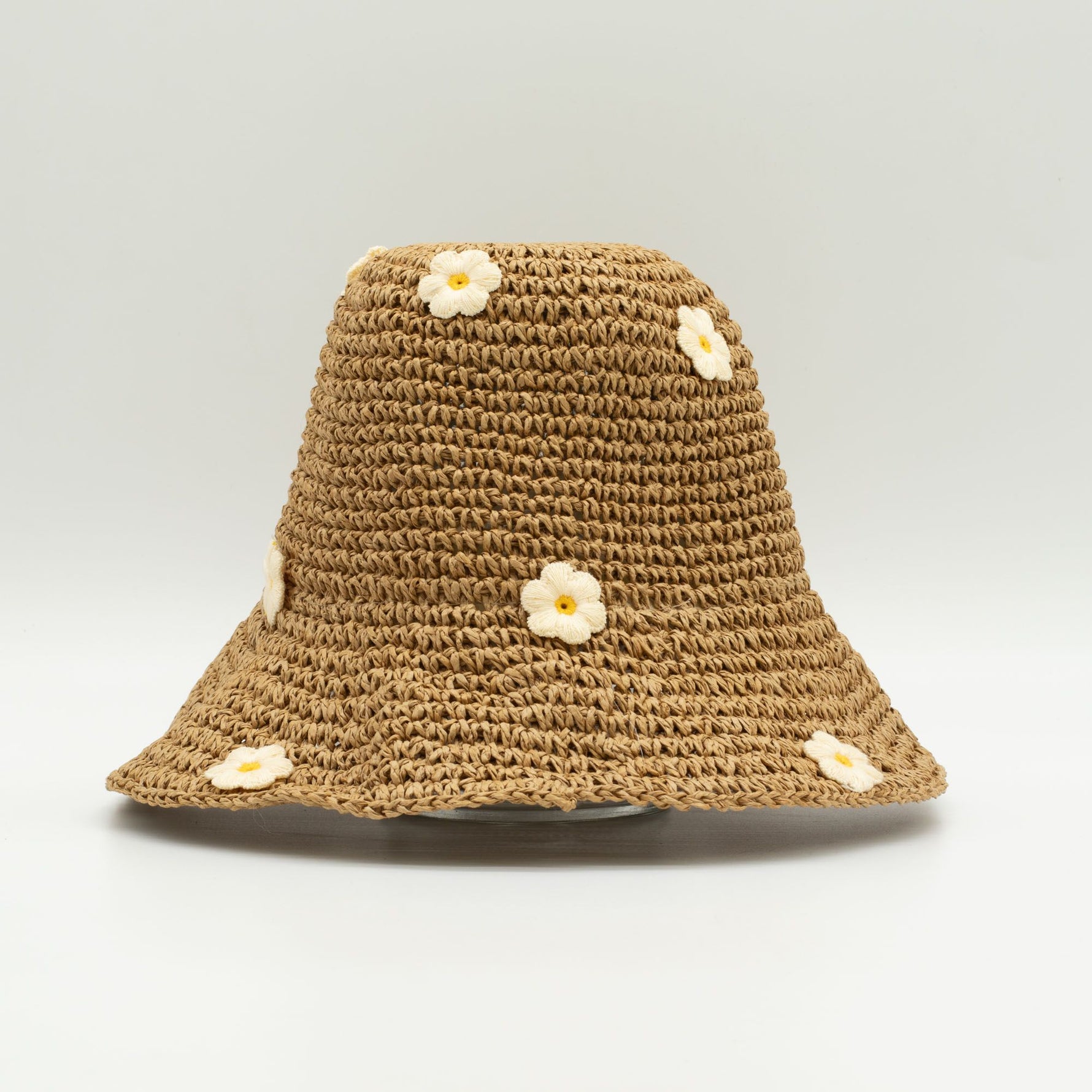 Nomad Sari Floppy Straw Sun Hat - Coffee & Daisies