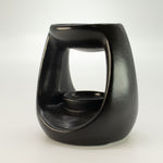 Ceramic Zen Oil Burner - Large Oval Pebble  - Matt Black