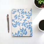 Cotton Bound Notebooks 20x15cm - 96 pages - Pale Blue Floral