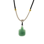 Cord Necklace Gemstone Pendant - Jade Turtle