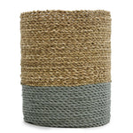 Seagrass & Abu-Abu Raffia Set - 2 Vase & 2 Bins