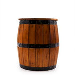 Beer Barrel Stool & Parasol Stand – Natural Wood 38 x 32 cm