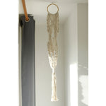 Macrame Pot Holder - Long With Ratten Hoop