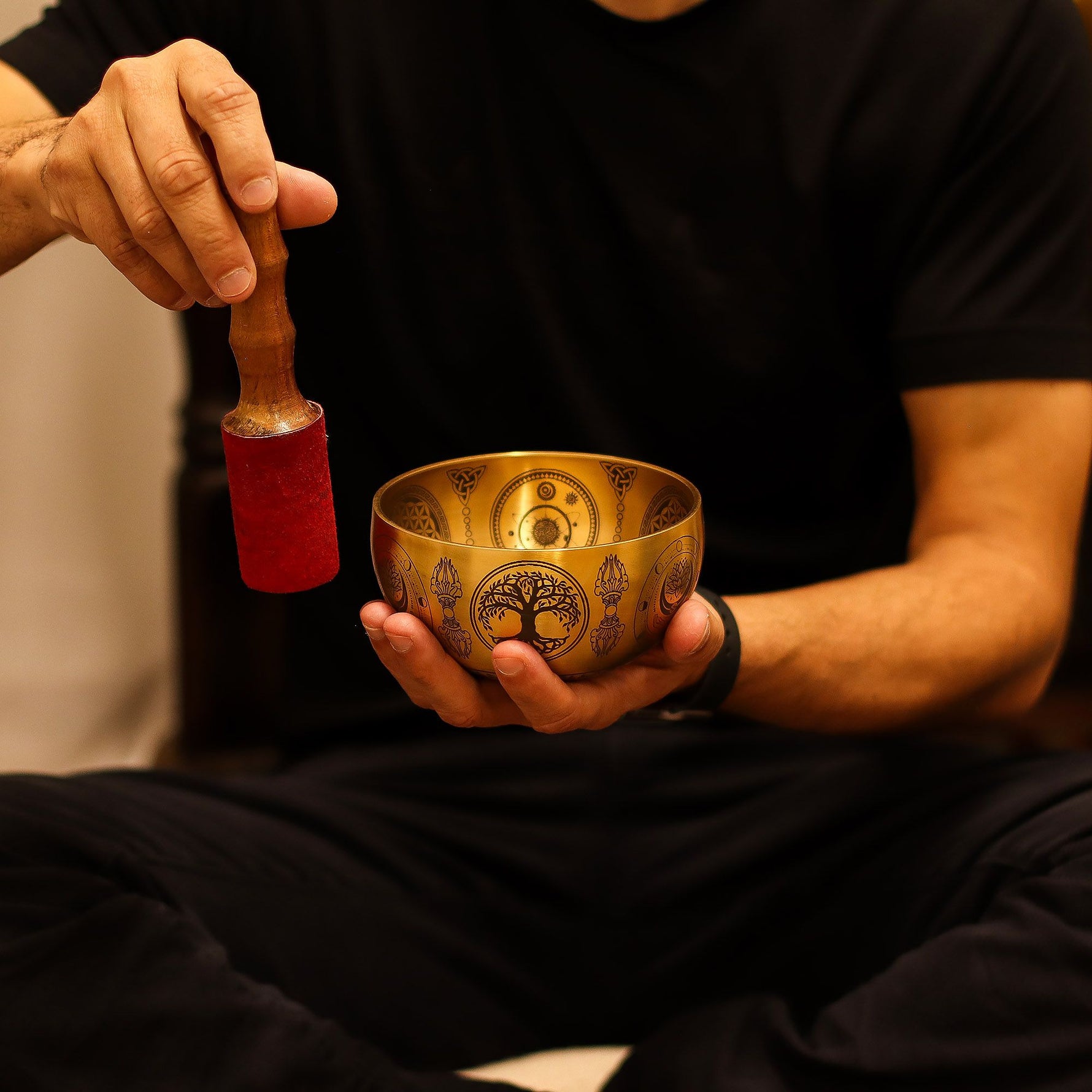Pure Brass Etched Buddha - Set of 4 - Approx 3.85kg