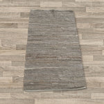 Small Indian Handloom Cotton Rug - Charcoal