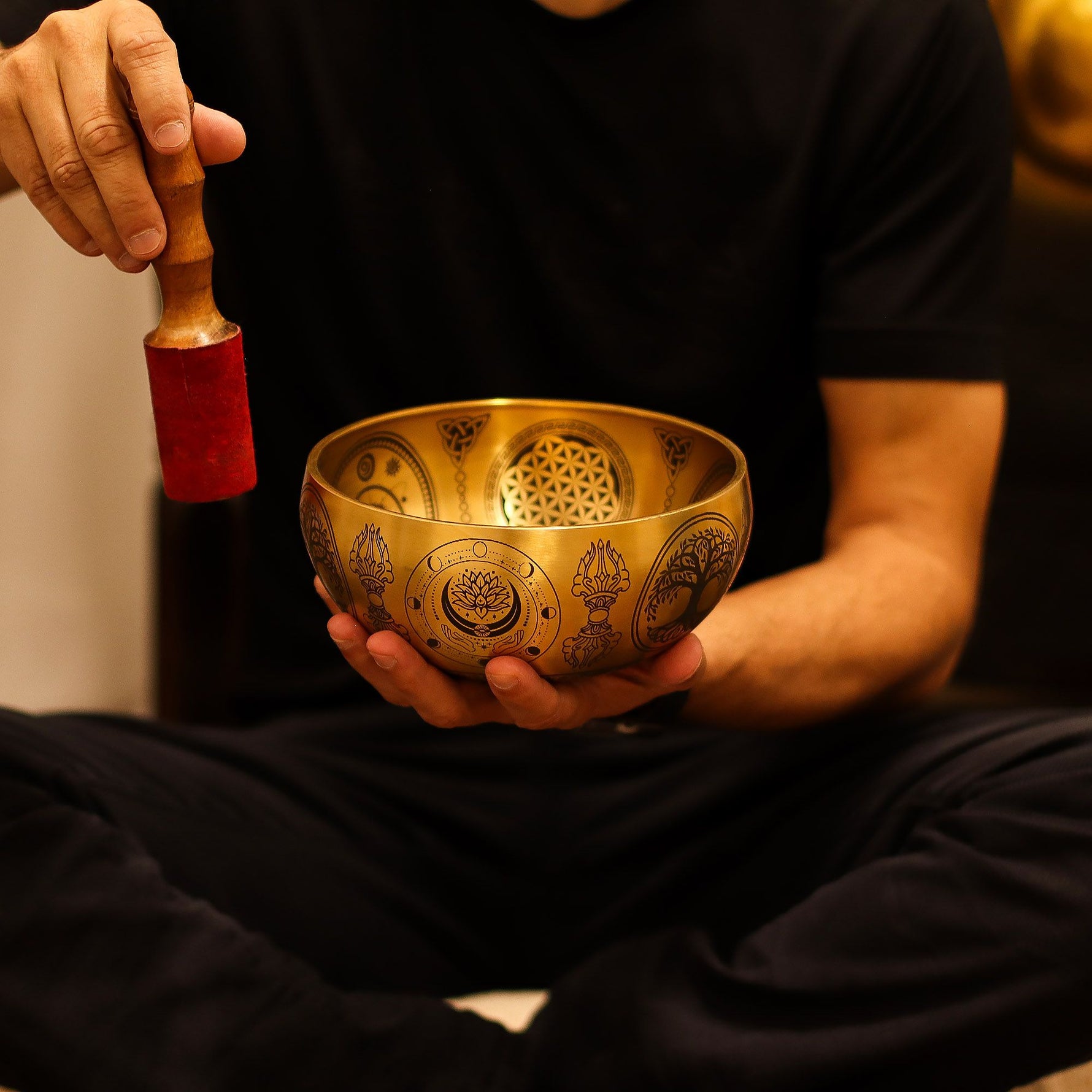 Pure Brass Etched Buddha - Set of 4 - Approx 3.85kg