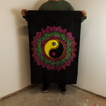 Cotton Wall Art (70x110cm) - Ying & Yang Mandala