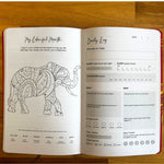 Midnight Blue Wellness Journal - 120 pages - Silver Zodiac