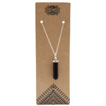 Gemstone Classic Point Pendant - Black Agate