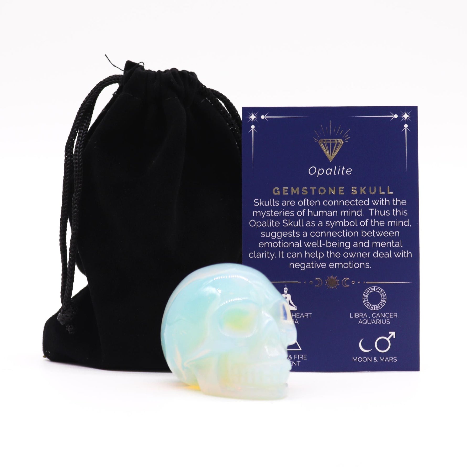 Gemstone Lrg Skull - Opalite