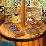 Med Enamelled Mango Tray Set - Hamsa