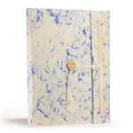 Lokta Mixed Blue Cotton Notebook – Large (21x15cm) – 45 Leaves – Includes Bookmark