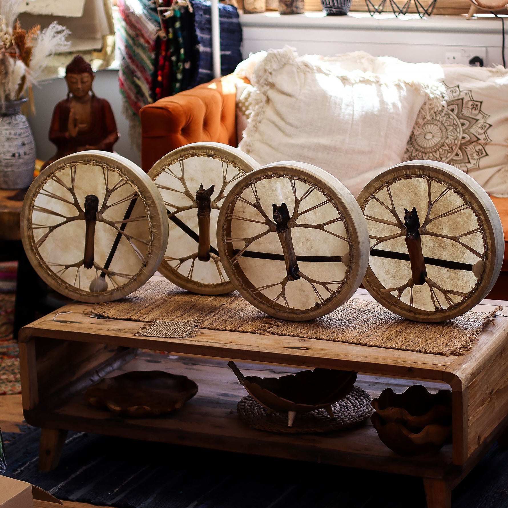 Spirit of the Wolf - Sharman Drum & Stick- Tunable - 40cm