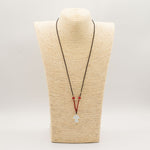 Cord Necklace Gemstone Pendant - Opalite Angel
