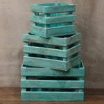 Wooden Storage Crates – Greenwash (Set of 3)