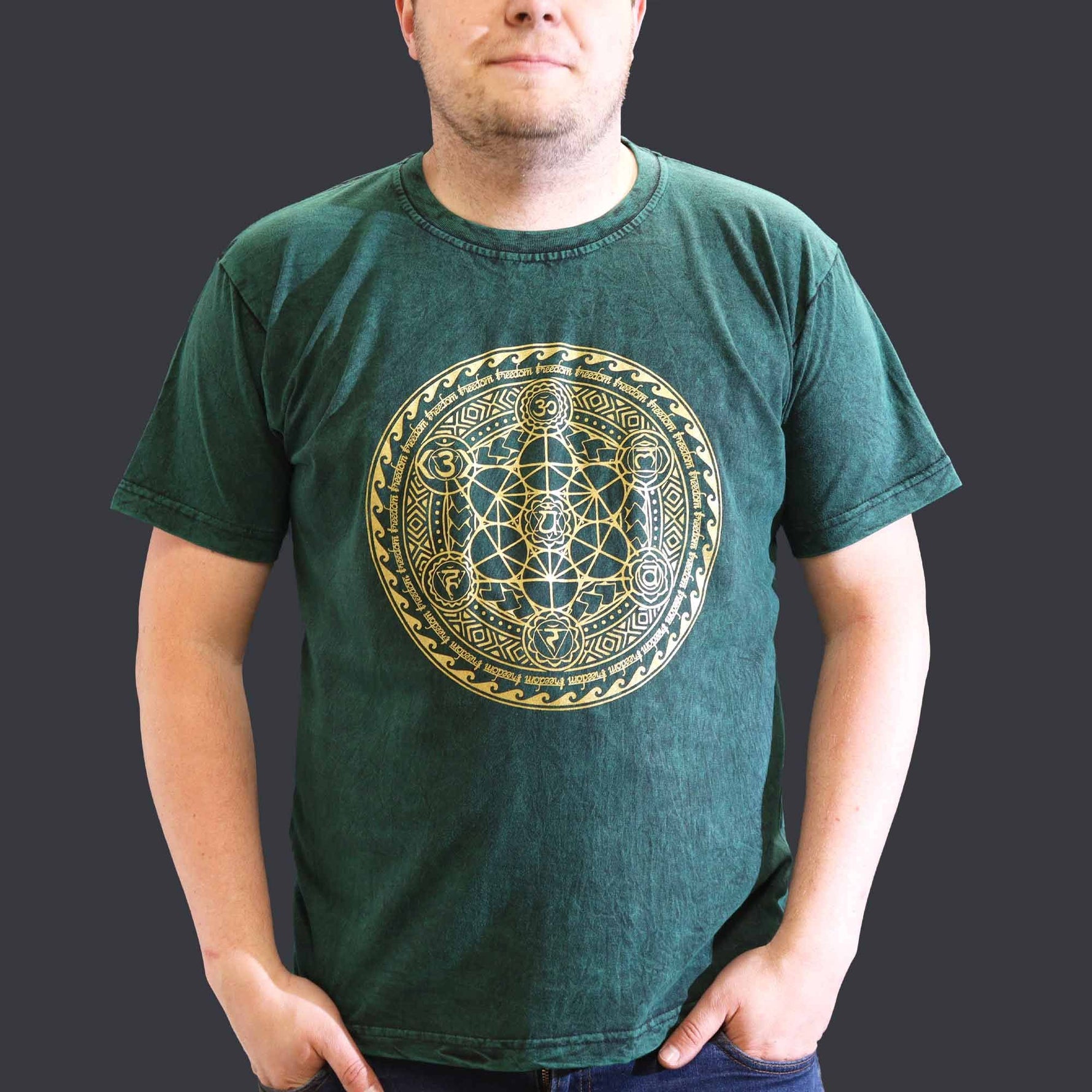 XLarge Stone Washed T-Shirt - Chakra - Green