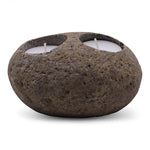 Natural Riverstone Candle Holder - Double Nightlight