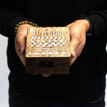 White Washed Wooden Box - 4x4 Slavic Design