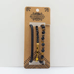 Mens Premium Bracelet Sets -  Black & Tans (asst)