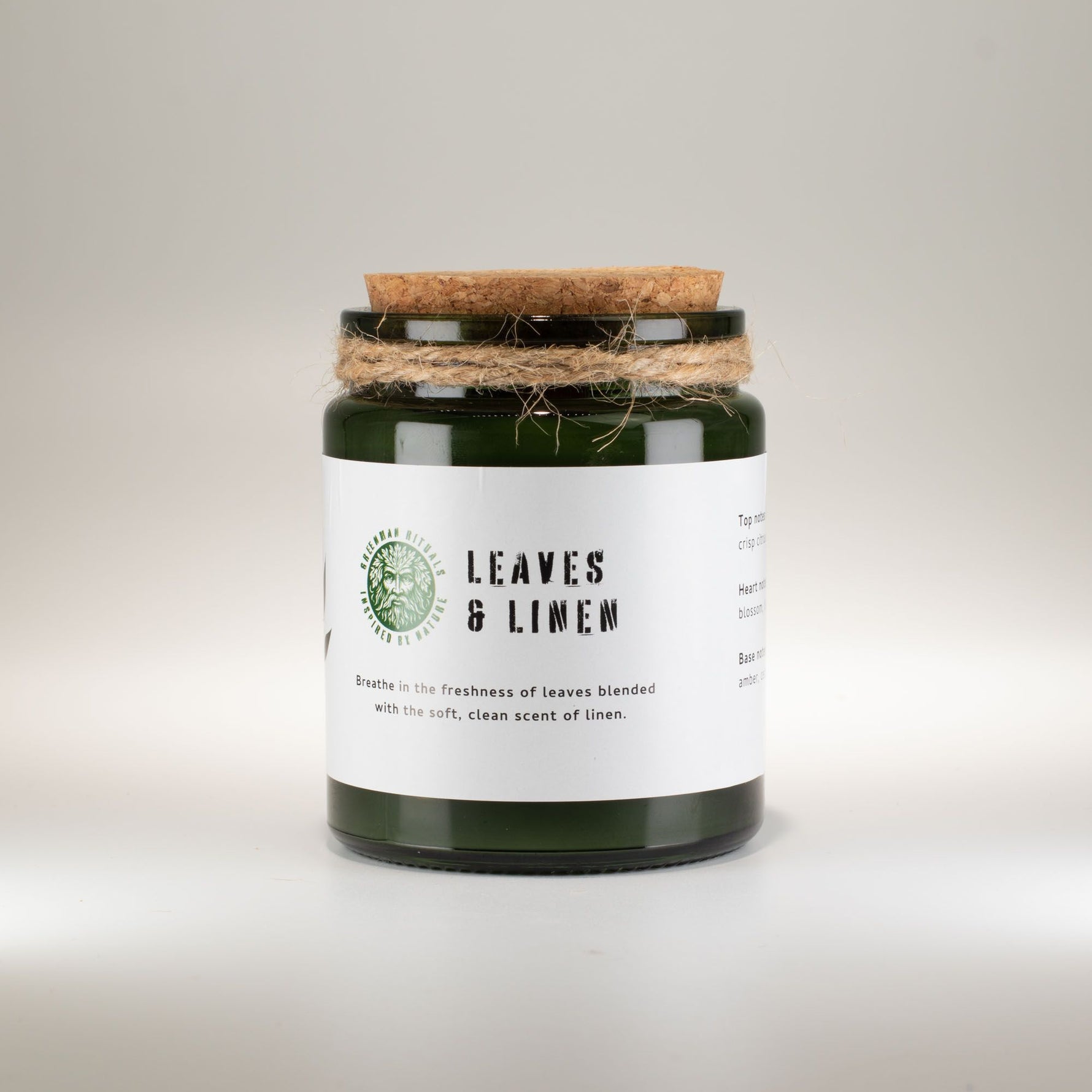 Greenman Woodwick Soy Candle - Leaves & Linen