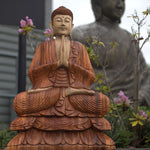 Hand Carved Buddha Statue - 80cm Welcome