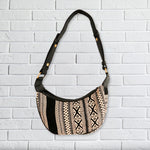 Jacquard Hobo Bag - Grey Metro (black strap)