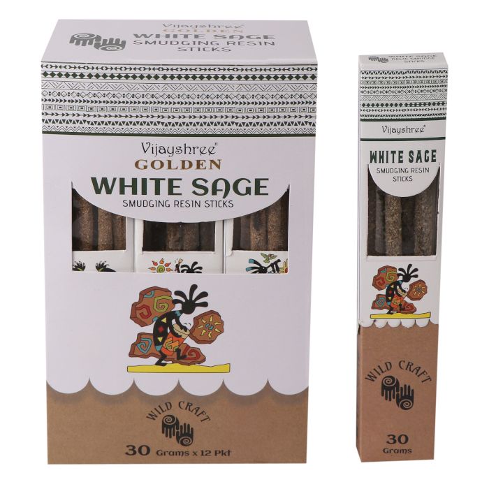 Golden White Sage Smudging Resin Sticks – 30g