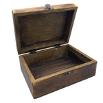 Large Ceramic Glazed Wood Box - 20x15x7.5cm - Black