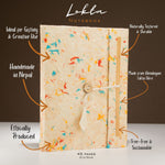 Lokta Mixed Colour Cotton Notebook – Large (21x15cm) – 45 Leaves – Includes Bookmark