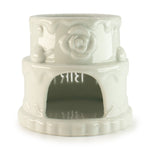 Ceramic Cake Oil Burner - HAPPY BIRTHDAY - White
