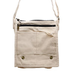 Cotton Canvas Messenger Bag - Natural and Soft Jute