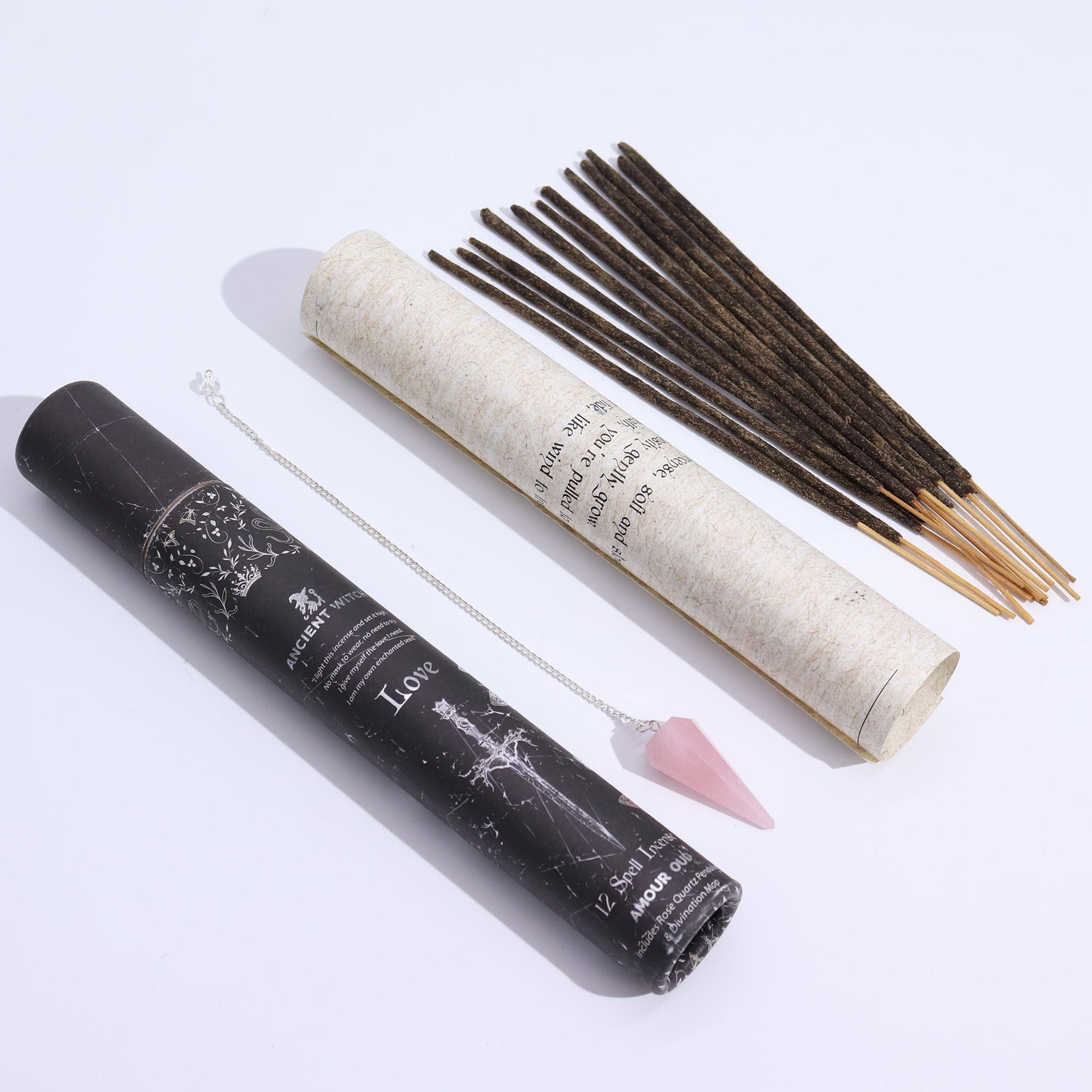 Ancient Witch Spell Incense - Love - Rose Quartz Pendulum
