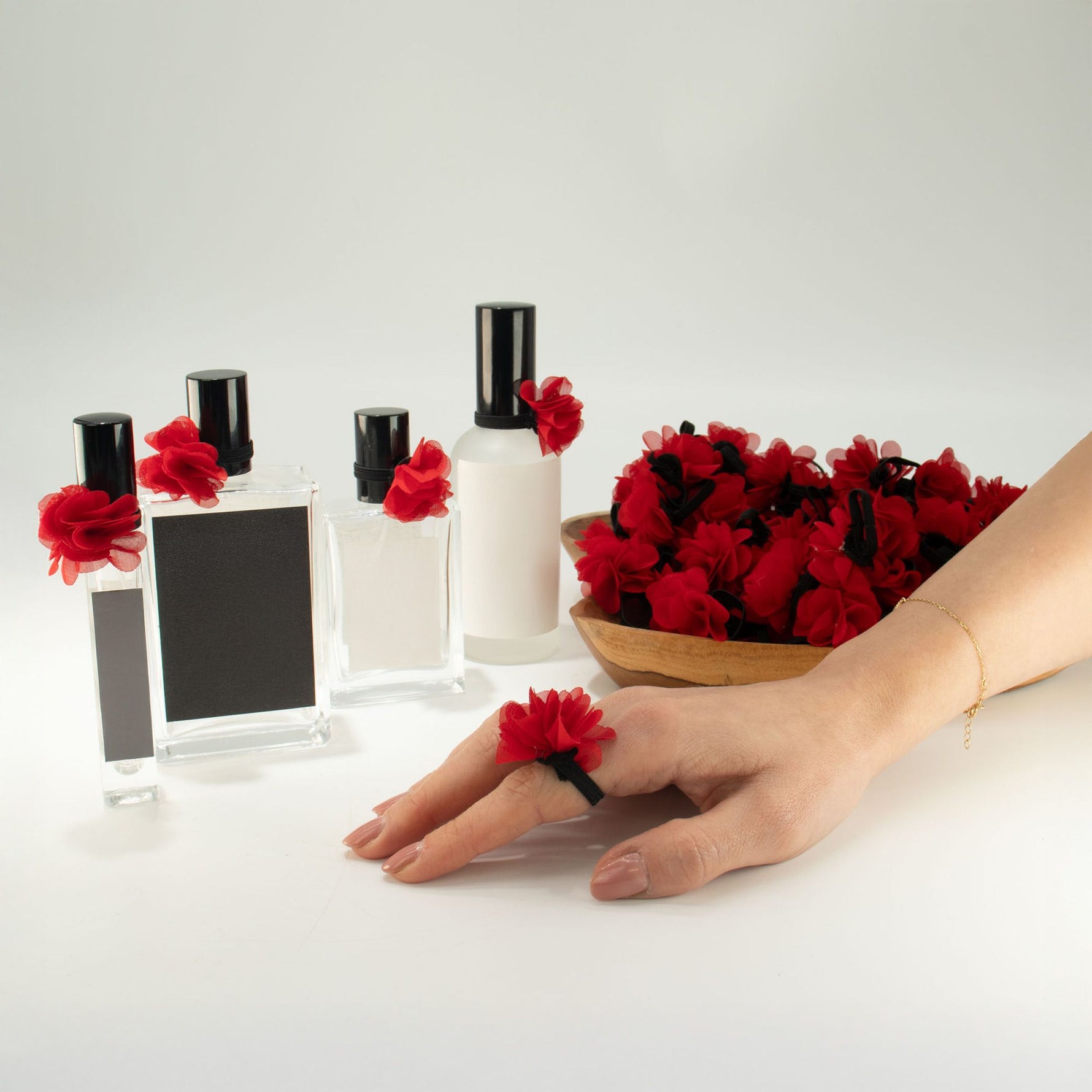Fragrance Chiffon Diffuser Ring – Rose Red
