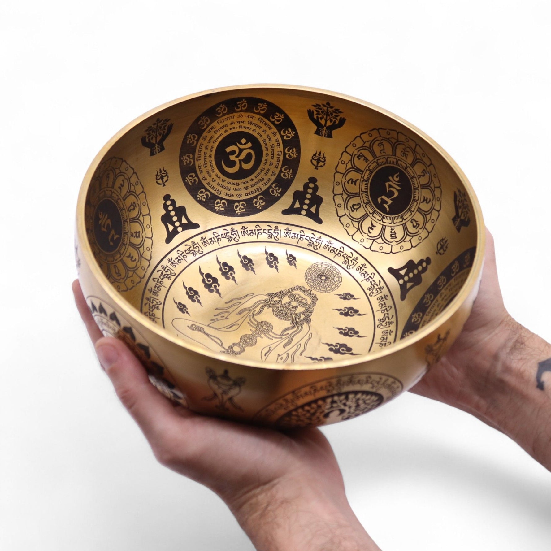 Pure Brass Etched Yogi - Set of 4 - Approx 3.85kg