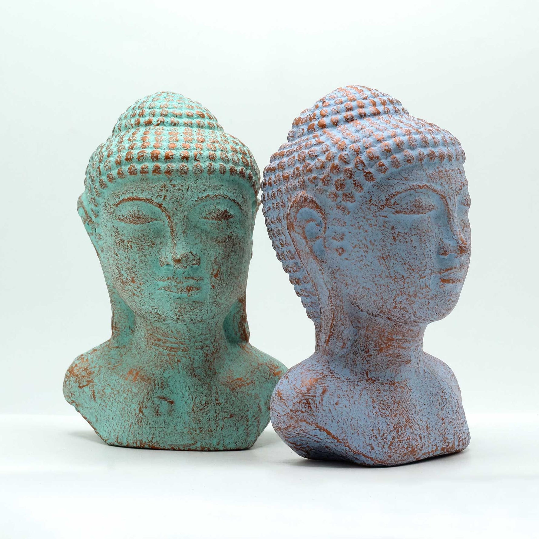 Tranquility Buddha Head  - Green Copper