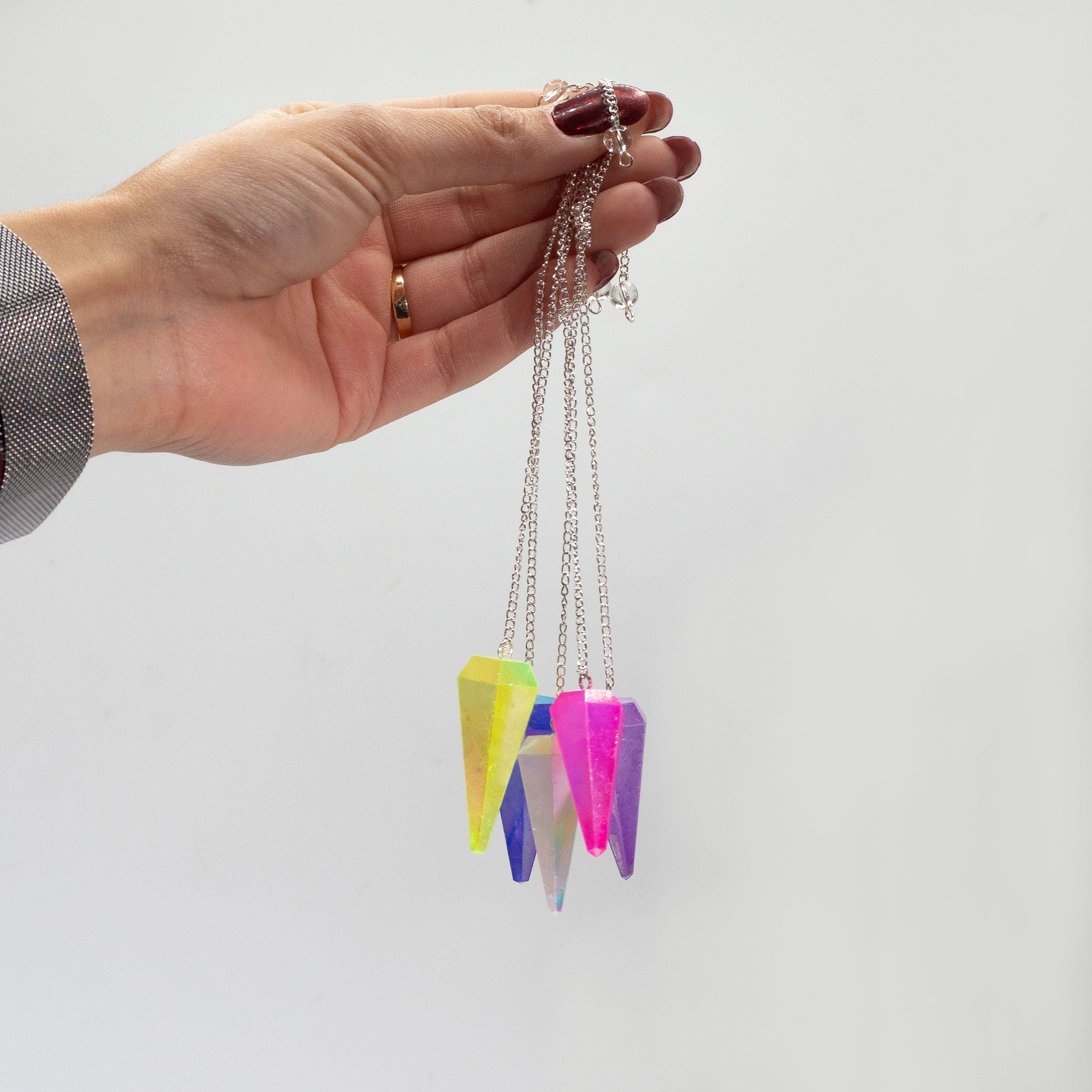 Six-Sided Pendulum – Aurora Crystal Pink, 4cm