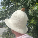 Felted Sauna Bowl Hat - Natural
