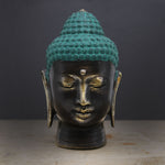 Large Antique Brass Buddha Head