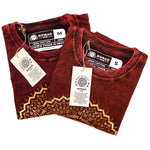 Medium Stone Washed T-Shirt - Mandala - Maroon