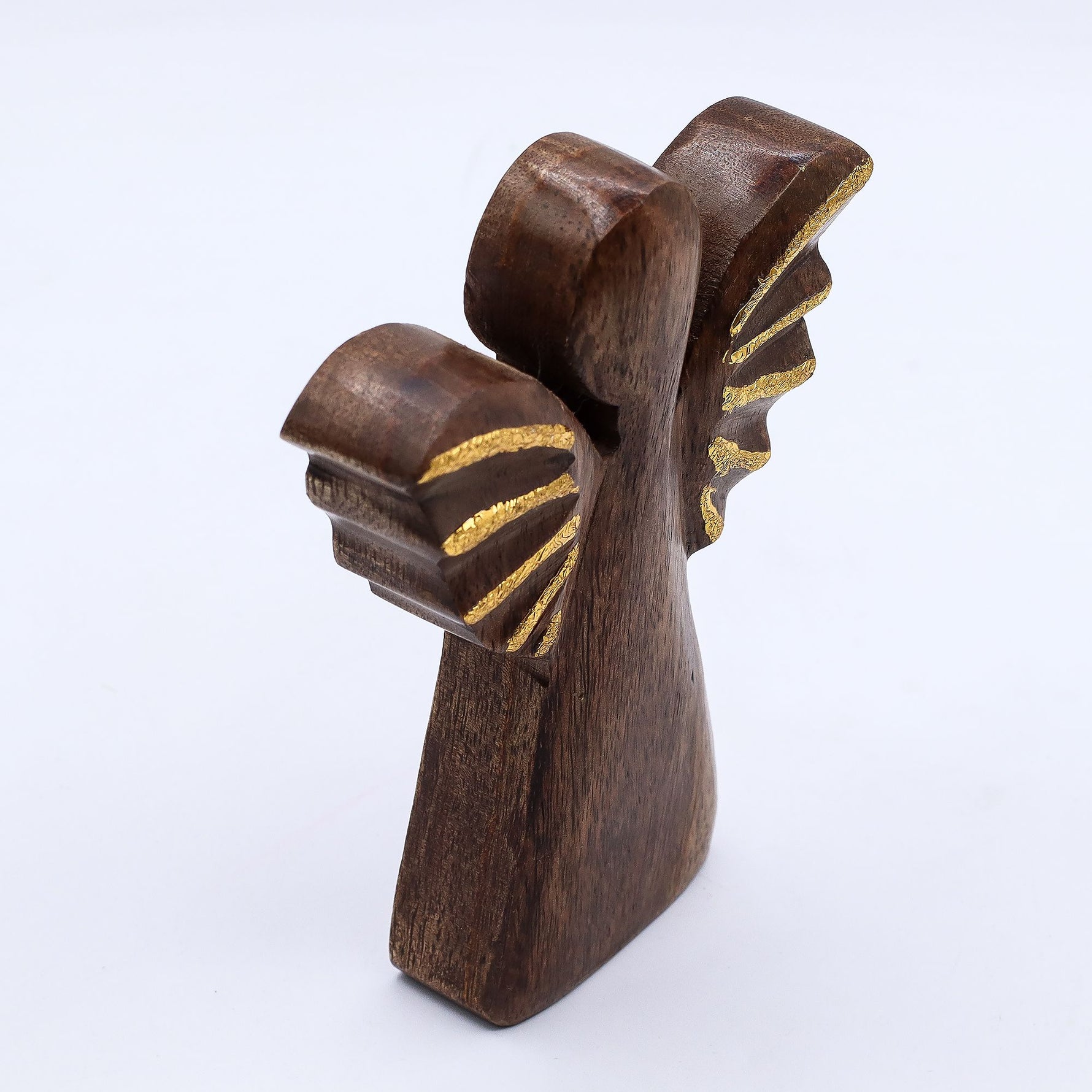 Medium Mango Wood Angel - Gold Decor