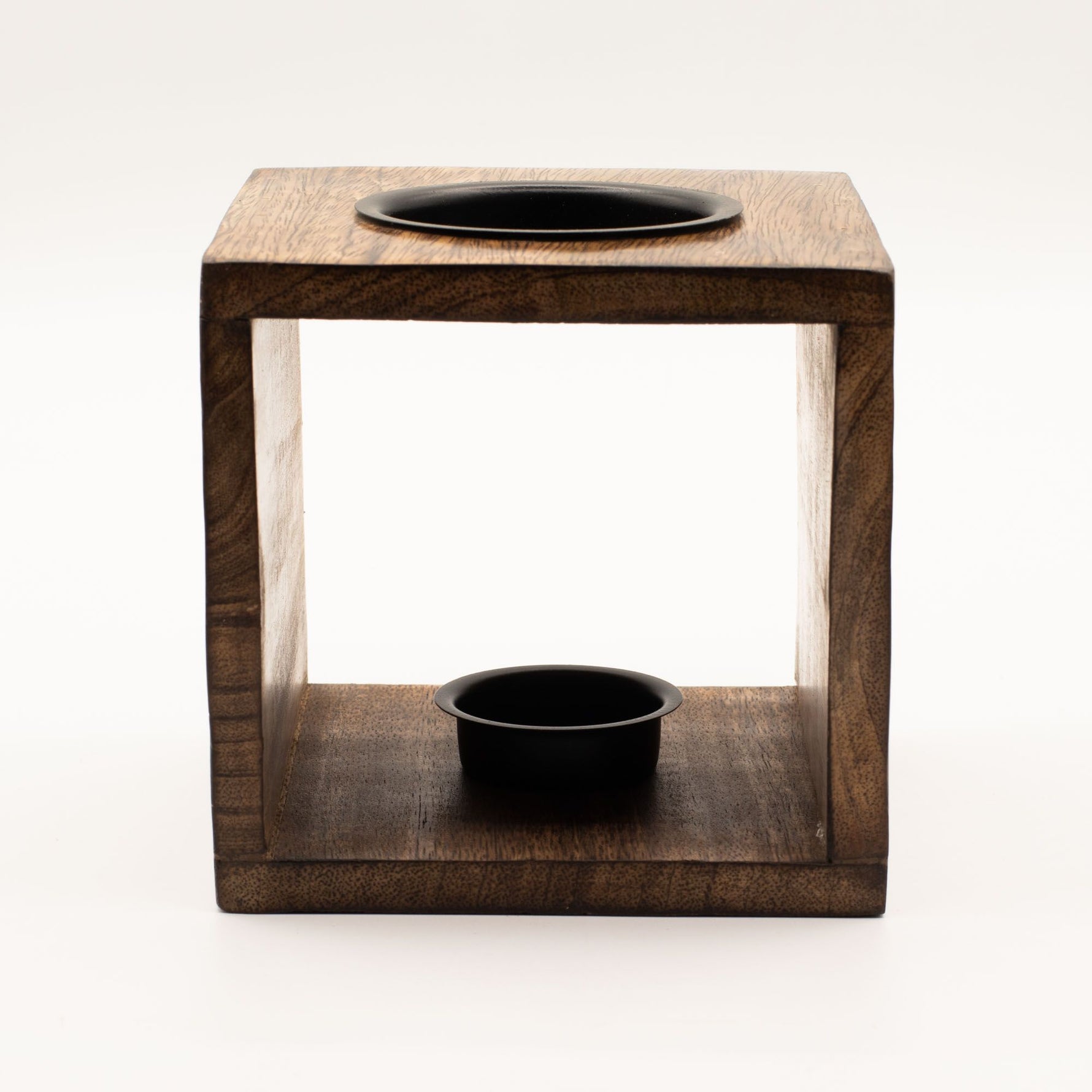 Large Square Mango Wood Oil Burner- Pentagon