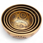 Pure Brass Etched Yogi - Set of 4 - Approx 3.85kg