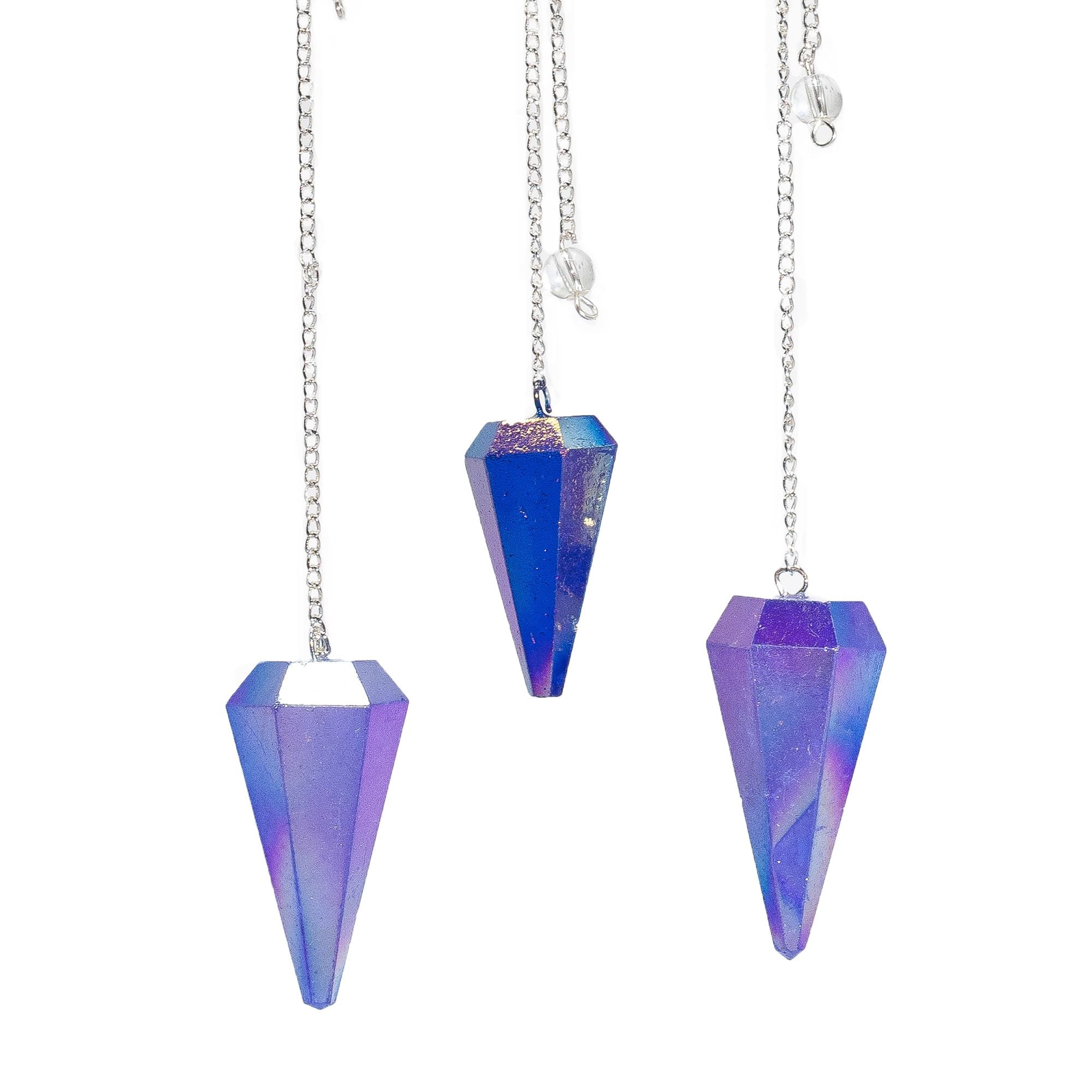 Six-Sided Pendulum – Aurora Crystal Blue, 4cm