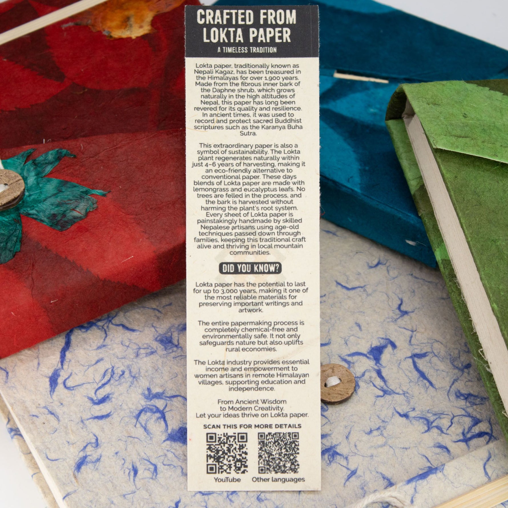 Lokta Inspiration Notebook – Your Potential – Large (21x15cm) – 45 Leaves – Includes Bookmark