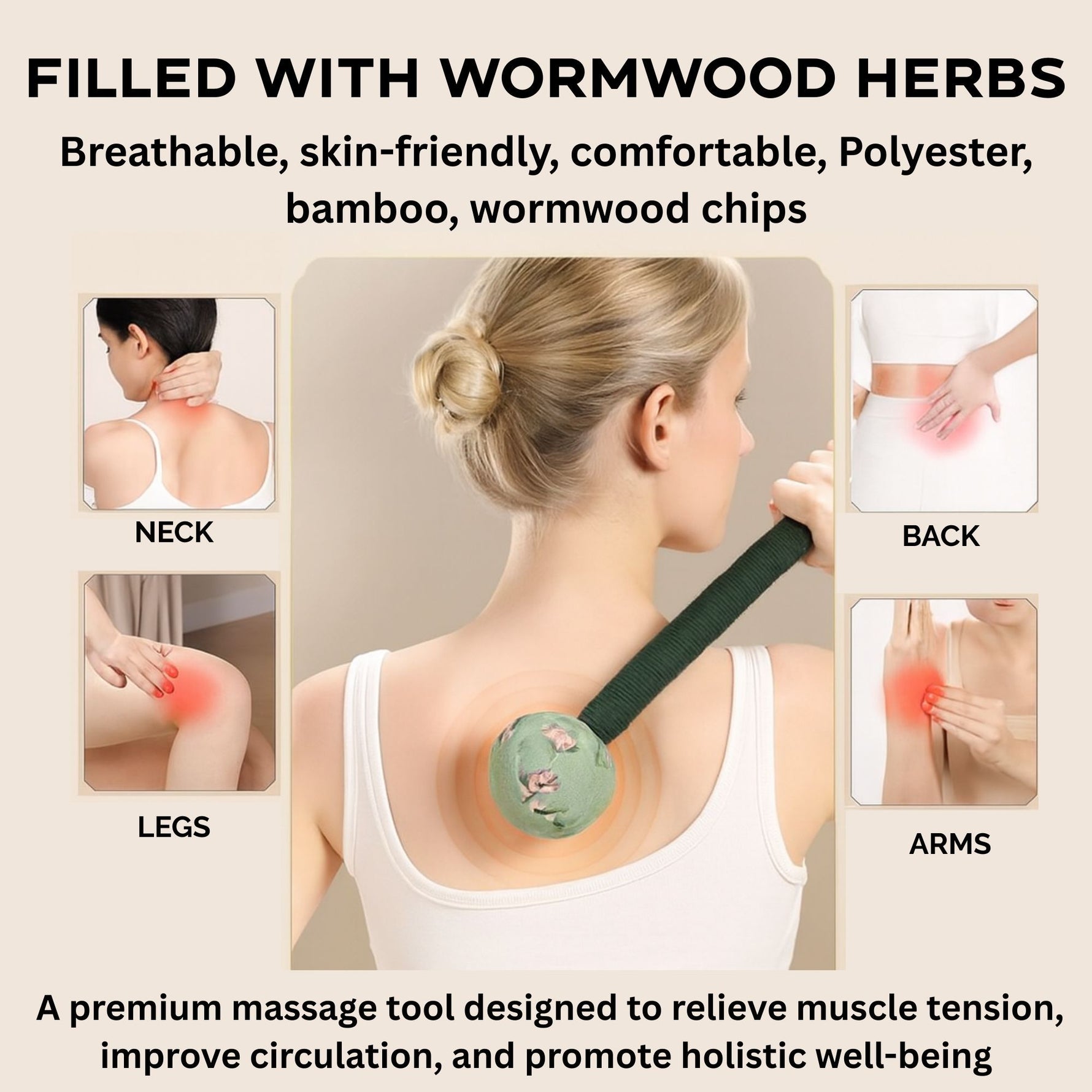 Wormwood Massage Hammer - Green