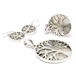Tree of Life Silver Pendant 30mm - Coral Effect
